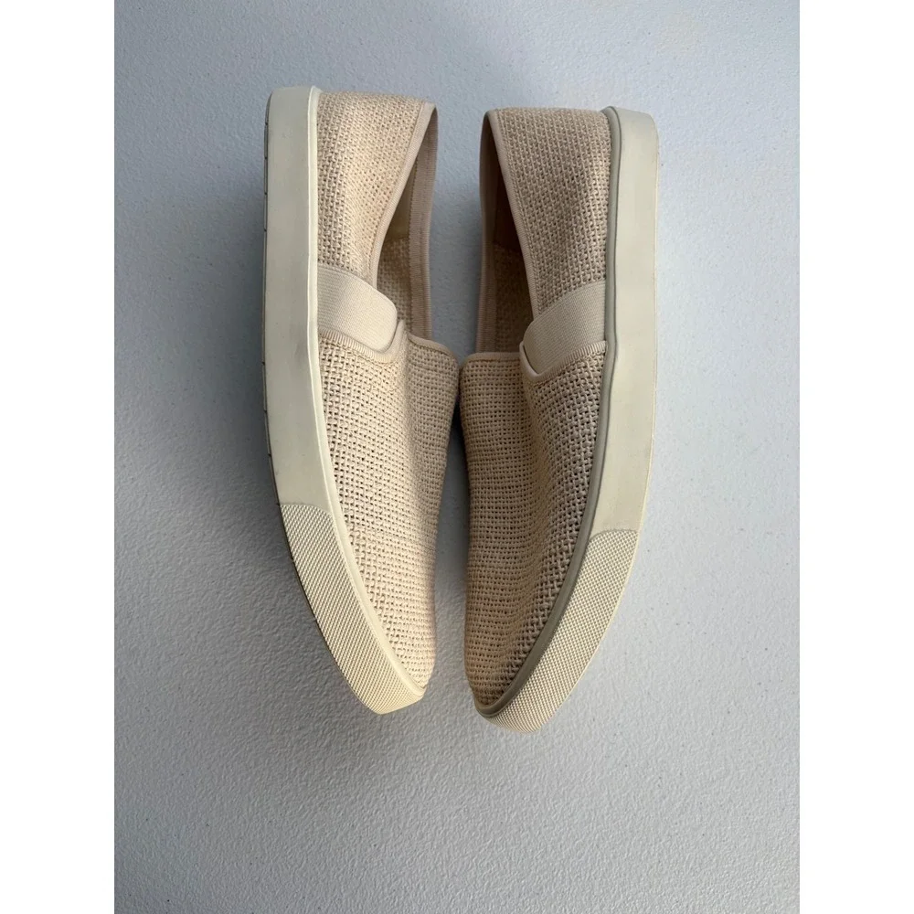 Vince Woven Slip On Sneakers Casual Comfort Shoes Neutral Beige‎ Size 9